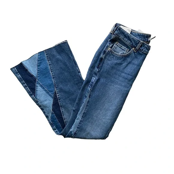 Forever 21 | NWT’s mid rise flare embroidered patchwork bohemian western jeans - Picture 3 of 10